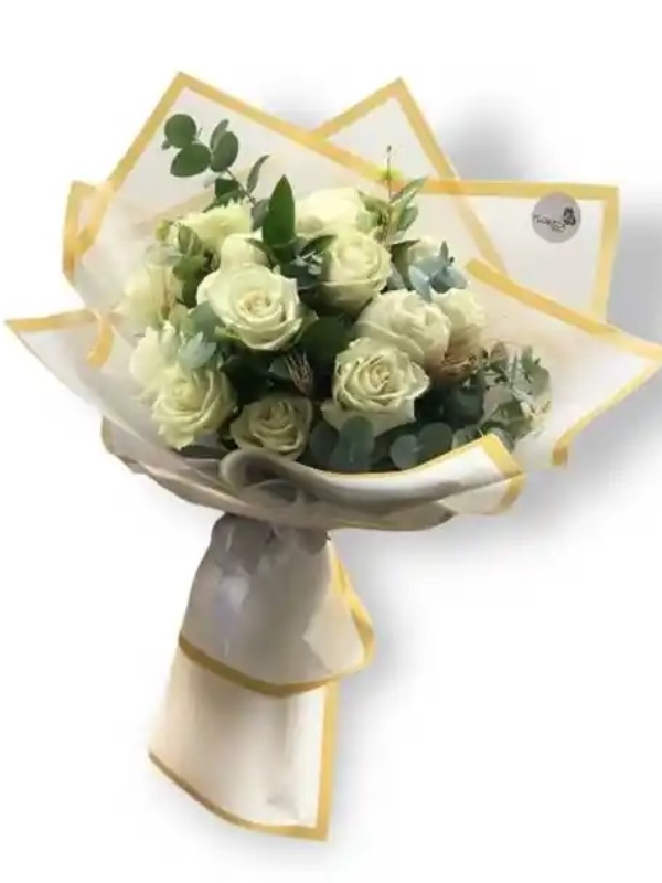  Erzincan Çiçek Gönder - Premium 15 Beyaz Gül Buketi