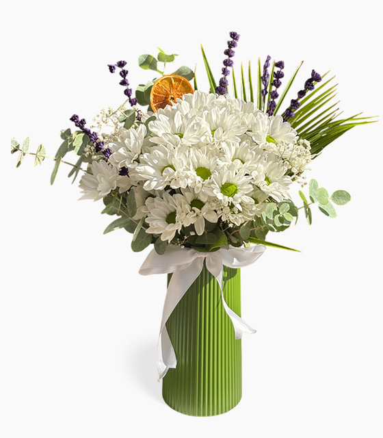  Erzincan Çiçekçiler - Yeşil Vazoda Papatyalar